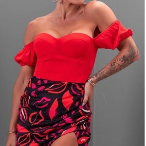 Egris Pink off the shoulder top